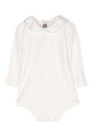 White and light grey cotton bodysuit LITTLE BEAR KIDS | 3027LATTEPOLVERE